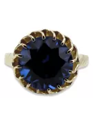 Sapphire Oro amarillo de 8 quilates Anillo Joyería vintage vrc035x-sp Art Deco Joyería rusa, estilo URSS